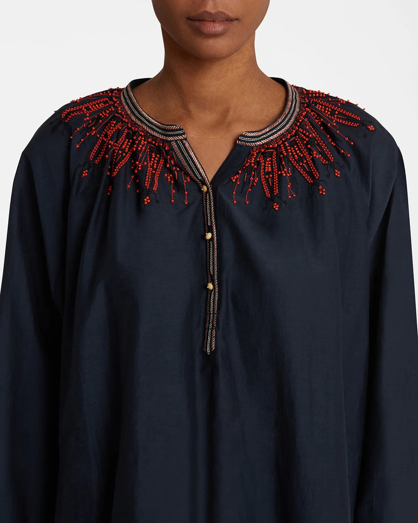 Sun oversize Bluse mit Stickerei