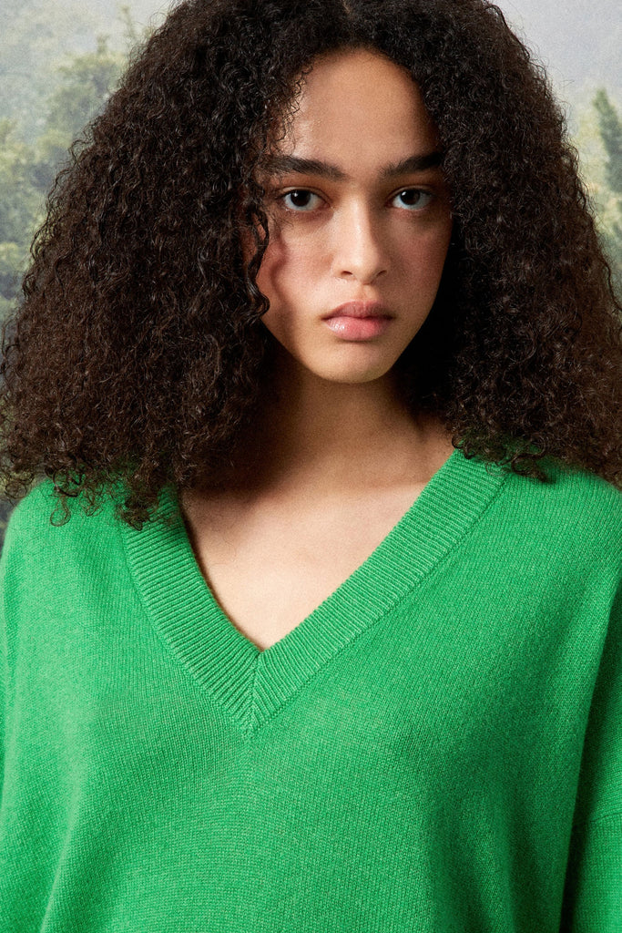 Atena V-Auschnitt Pullover aus reinem Cashmere