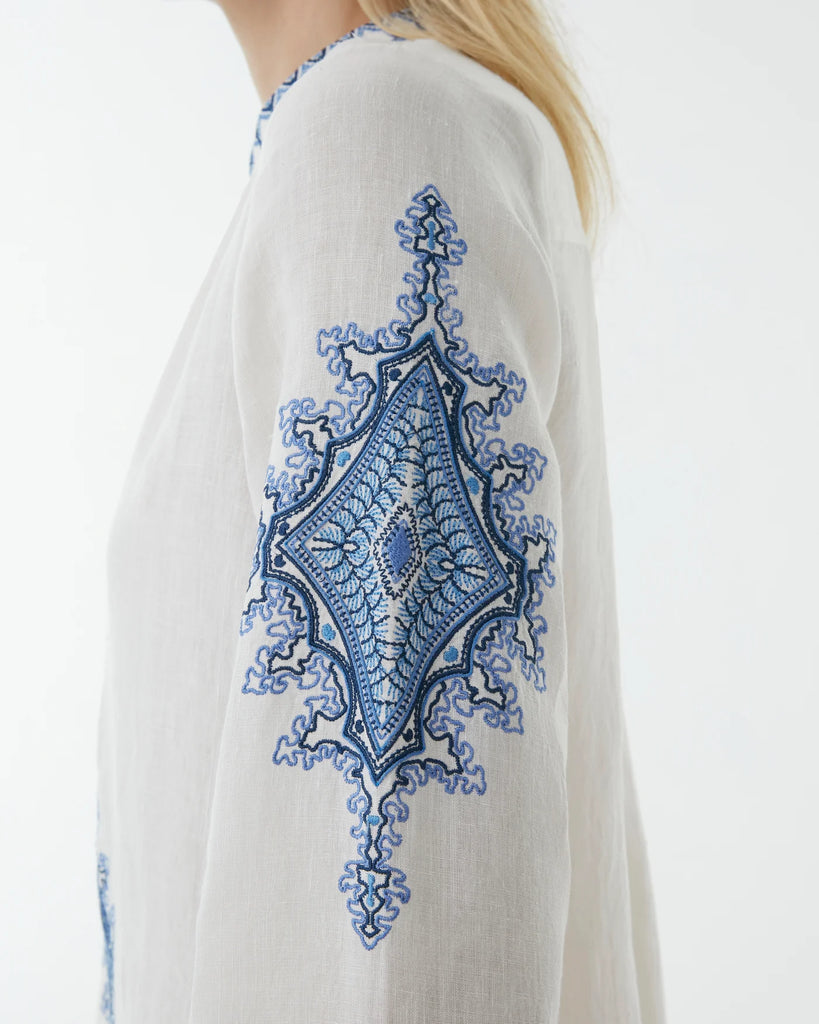 Jenna Astragal Milk Leinen Kaftan