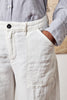 Sarago Leinen Cargohose bianco